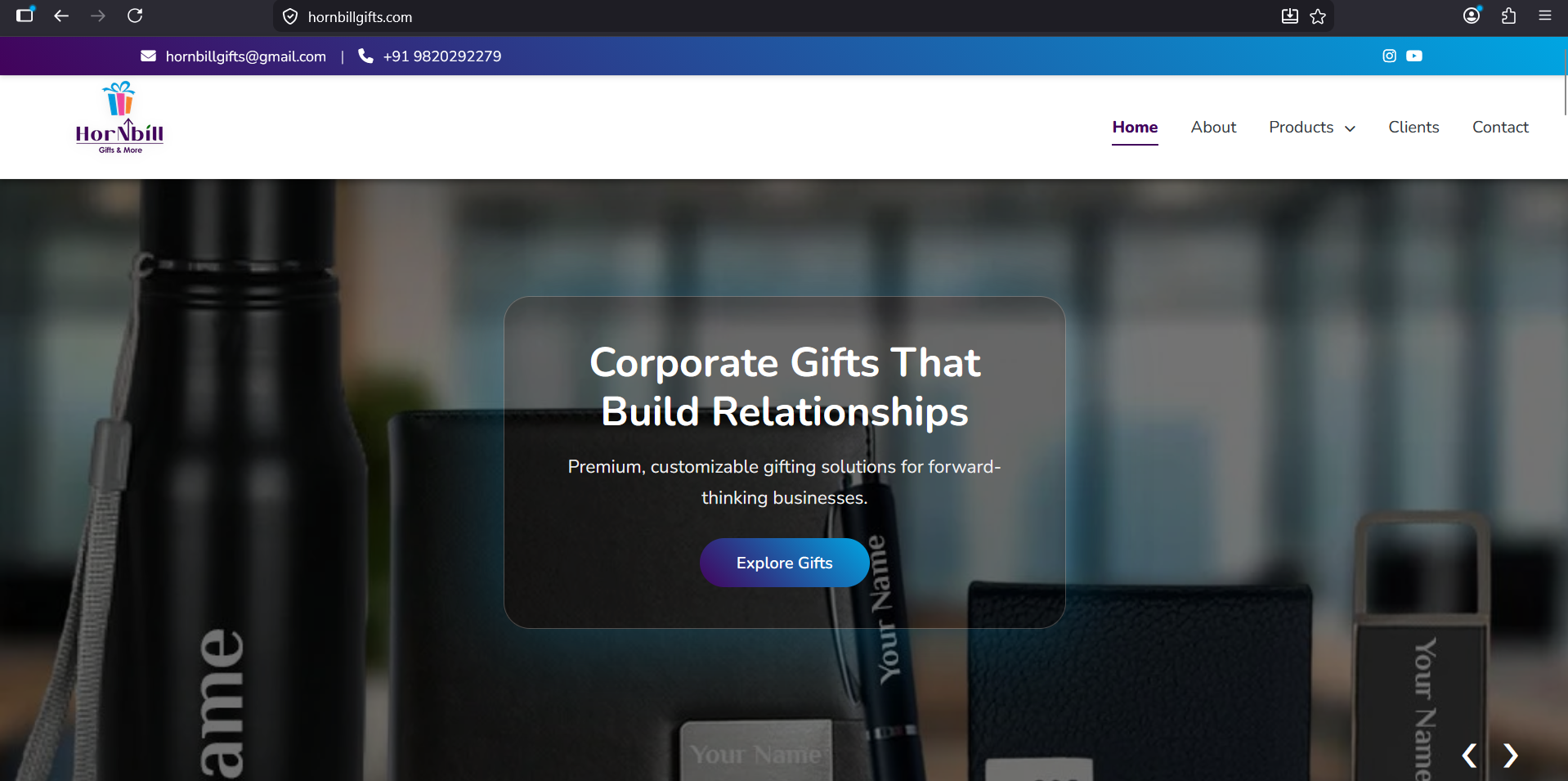 Corporate gifting ecommerce website